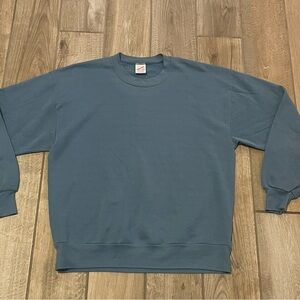 Vintage Jerzees Men's Crewneck Sweater in Slate Blue